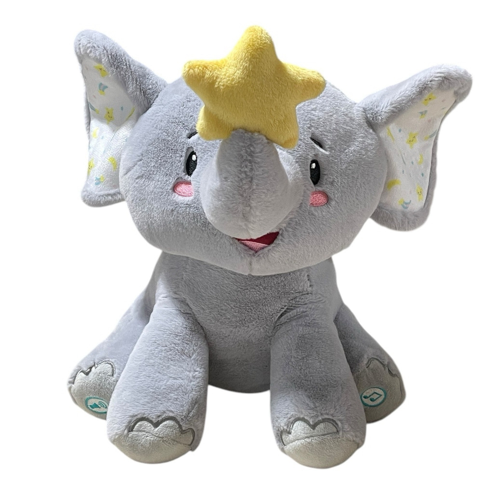 Cuddle Barn Twinkling Starlight Animated Elephant Singing Light Up Plush Soother